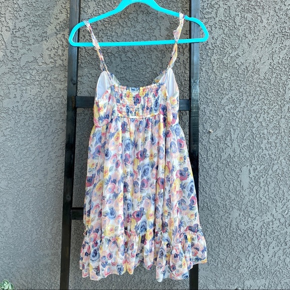 Floral Babydoll Ruffle Spaghetti Strap Dress - Picture 2 of 6